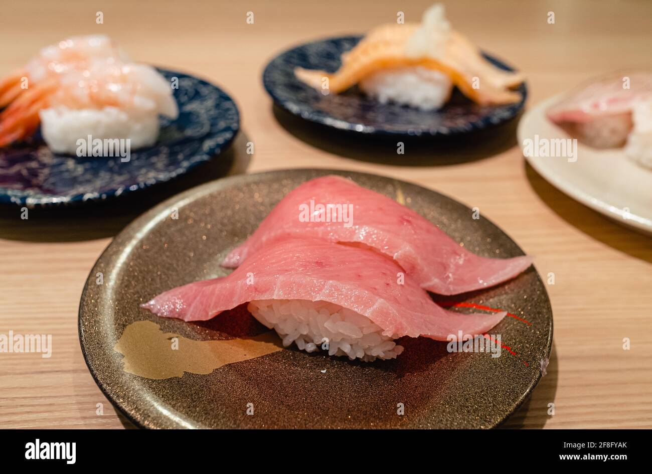 Japanese fatty tuna sushi, or known as "otoro", is the most desirable
