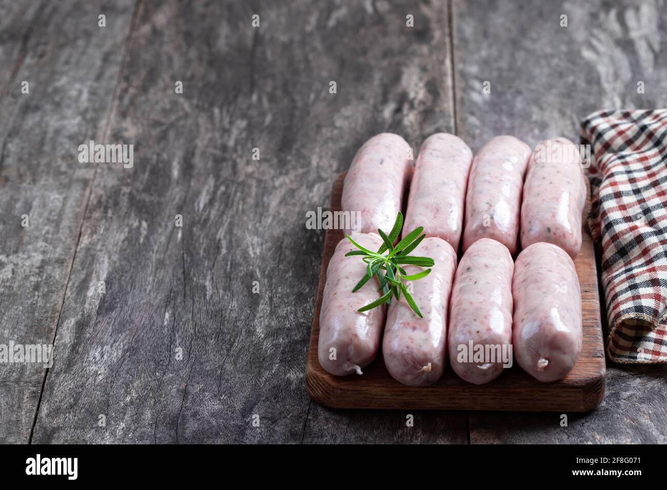 Pork  sausages isolated on white background Stock Photo