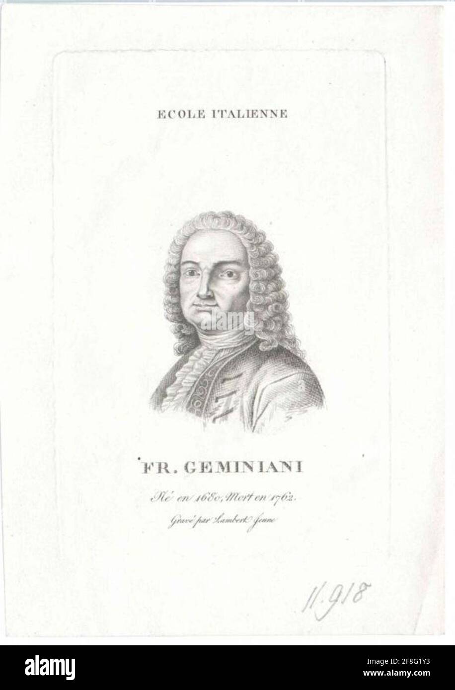 Geminiani, Francesco Saverio. Stock Photo