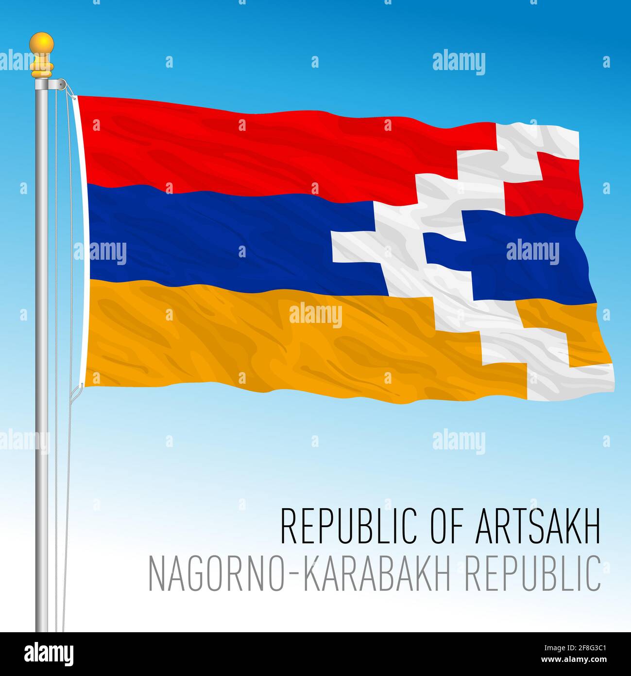 Artsakh Nagorno Karabakh Republic flag, Armenia, vector illustration Stock Vector