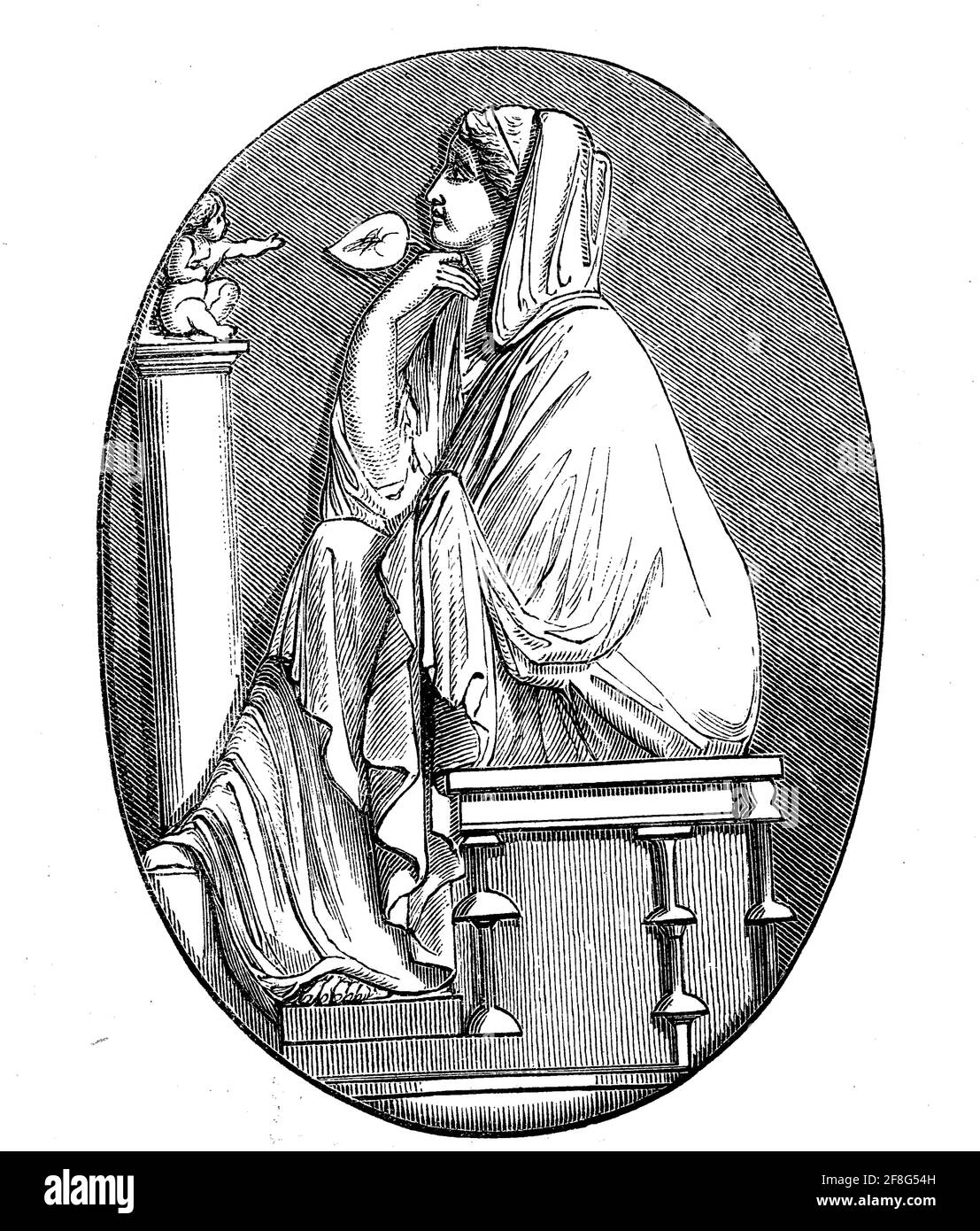 Calpurnia, born ca 77 BC in Rome, was the third and last wife of the Roman politician and dictator Gaius Iulius Caesar  /  Calpurnia, geboren ca 77 v. Chr. in Rom, war die dritte und letzte Ehefrau des römischen Politikers und Diktators Gaius Iulius Caesar, Historisch, historical, digital improved reproduction of an original from the 19th century / digitale Reproduktion einer Originalvorlage aus dem 19. Jahrhundert, Originaldatum nicht bekannt Stock Photo