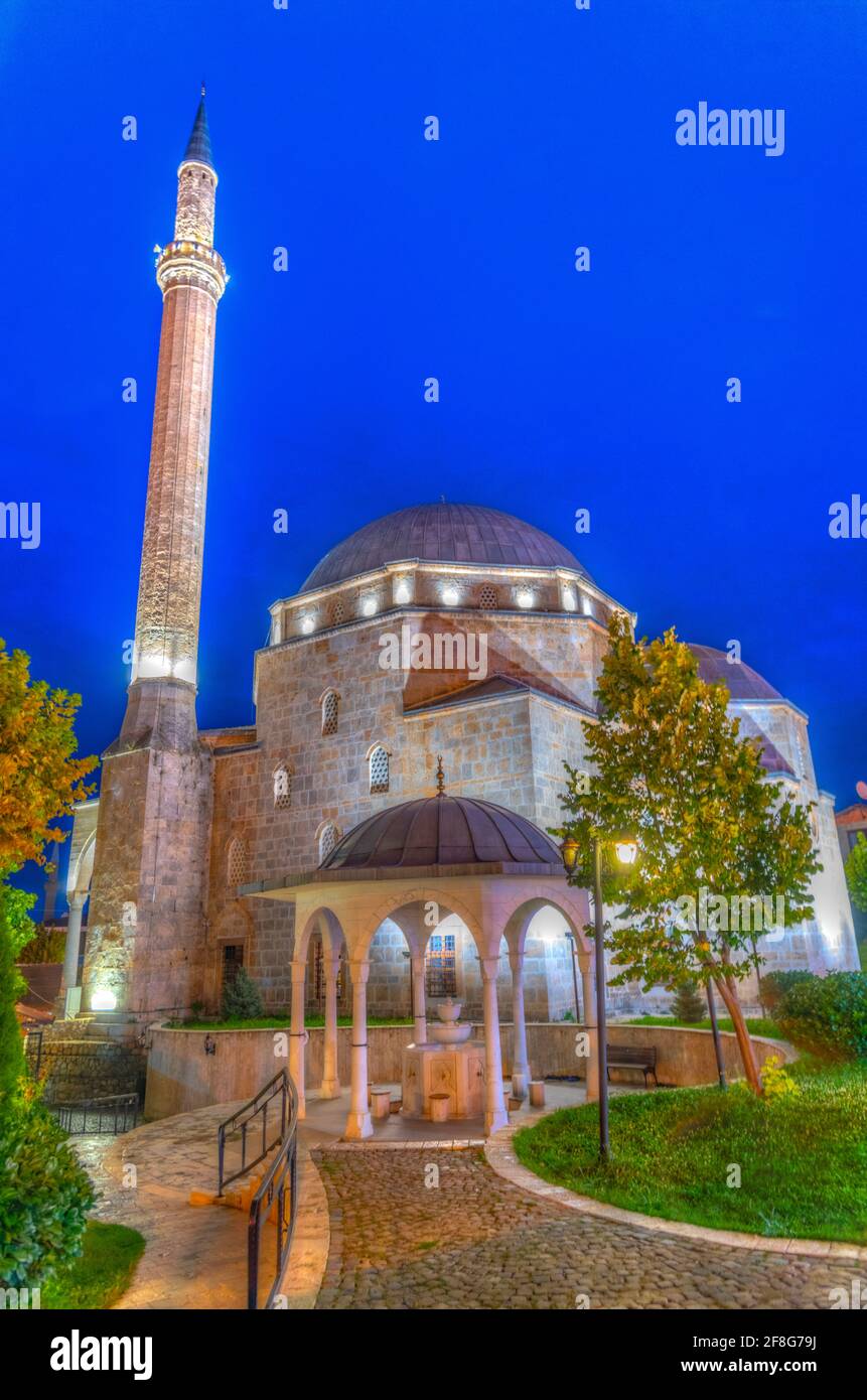 Night view of Sinan Pasha mosque in Prizren, Kosovo Stock Photo - Alamy