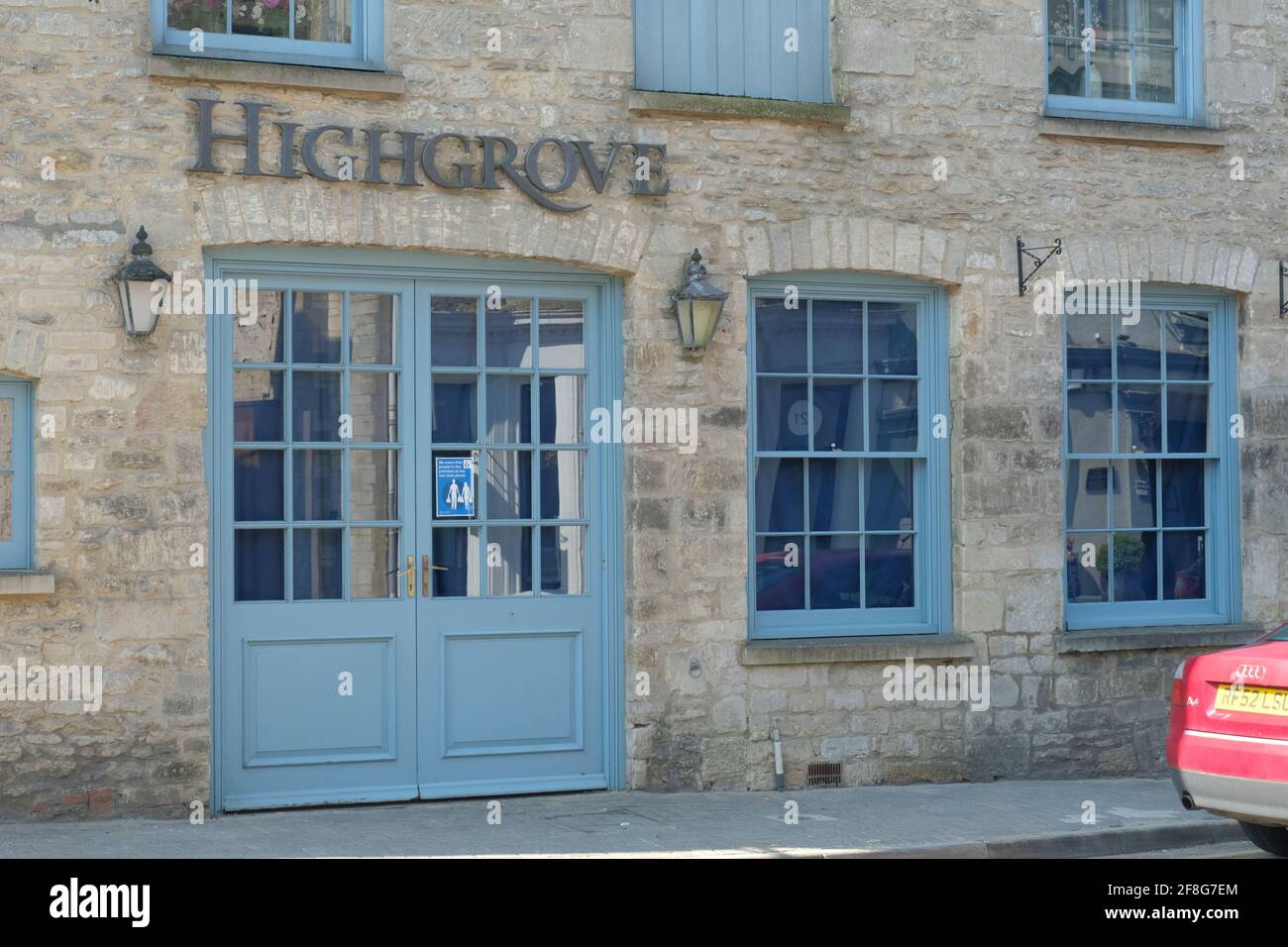 Tetbury, Gloucestershire;, UK. 14th Apr, 2021. Local shops show their respect for the late Duke of Edinburgh, Prince Phillip. The Highgrove shop is closed. Tetbury has many links with the royal family, Prince Charles has a home at Highgrove House and Princess Anne at Gatcombe Park just a few miles away. Credit: JMF News/Alamy Live News Stock Photo