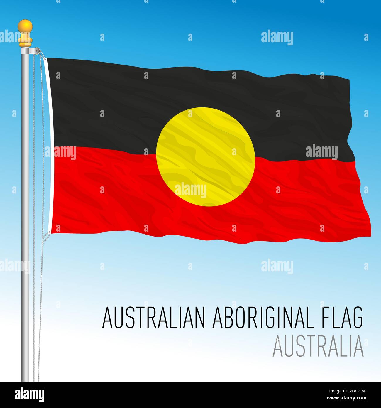 Australian Aboriginal flag, Australia, Oceanian country, vector illustration Stock Vector