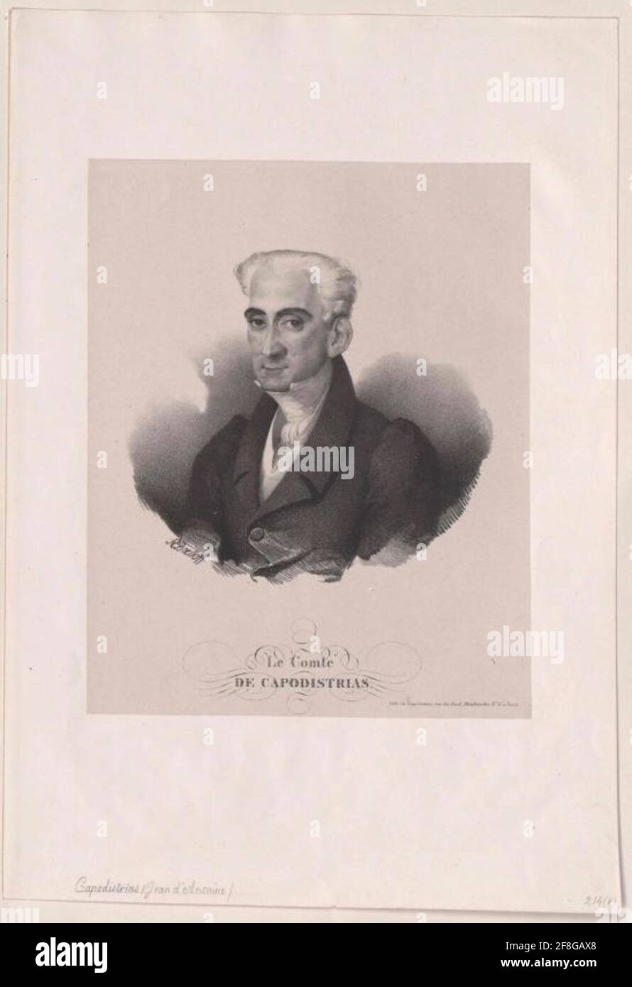 Kapo Deistrias, Johannes Antonius Tomb Lithograph: Evermann, Godfroy (1788) Stock Photo