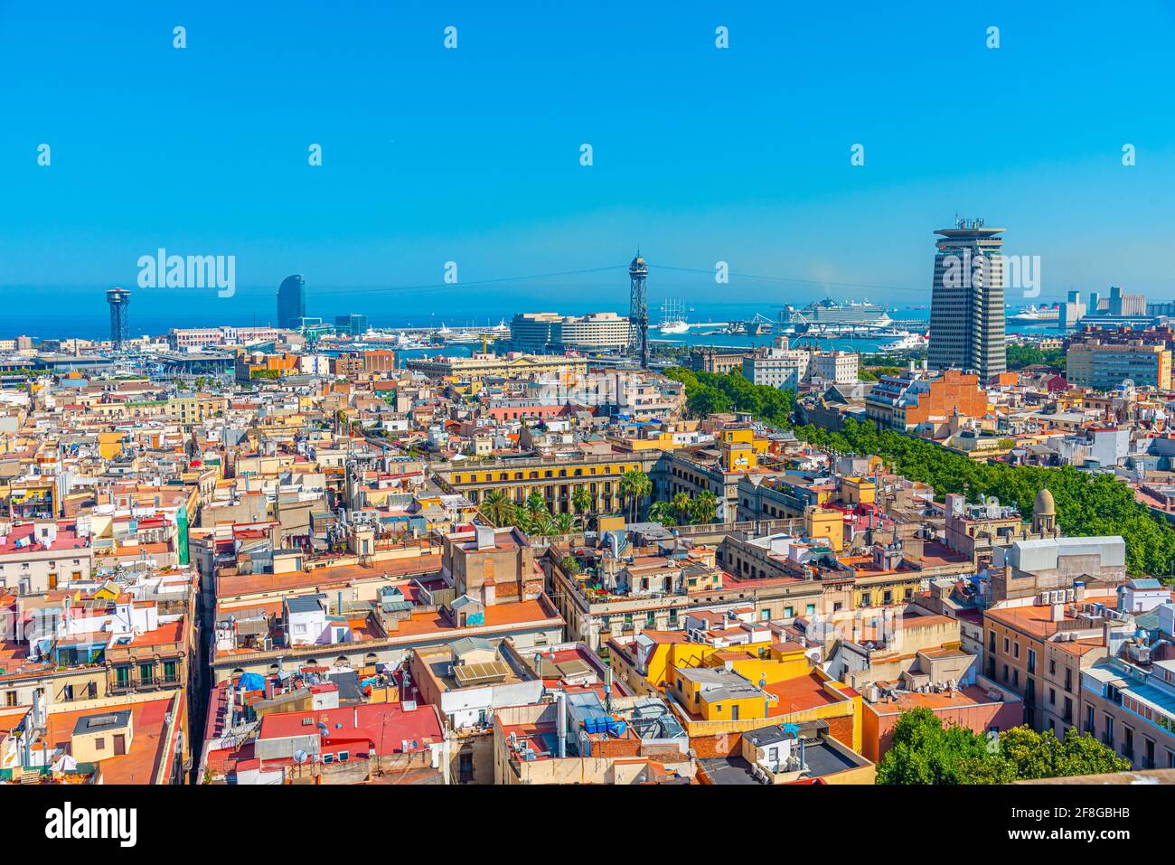 Aerial view of the port of Barcelona, Spain Stock Photo - Alamy
