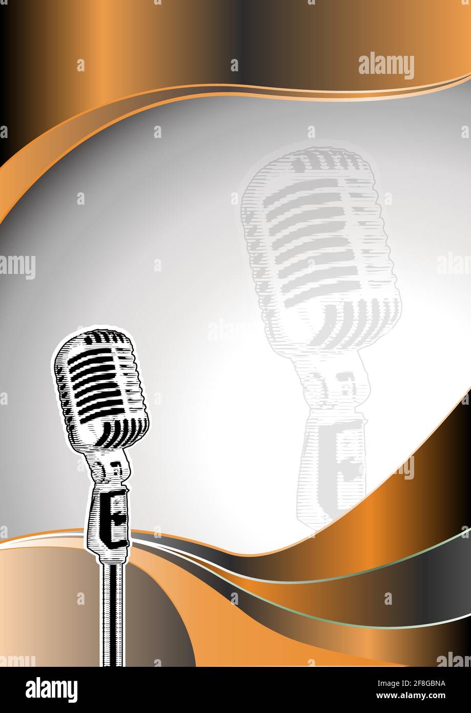 retro microphone poster background Stock Vector Image & Art - Alamy