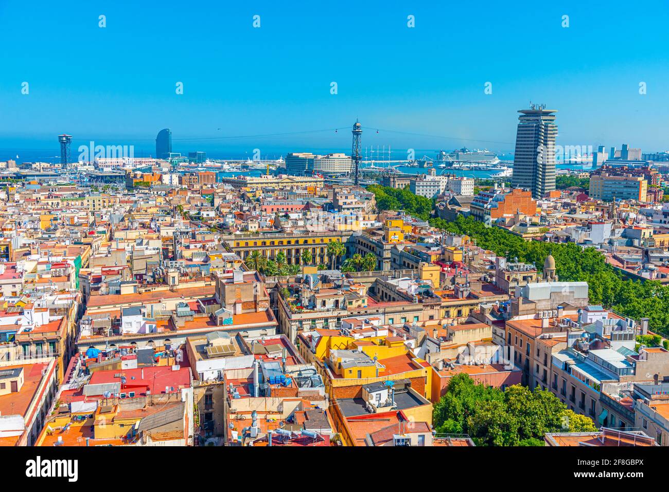 Aerial view of the port of Barcelona, Spain Stock Photo - Alamy