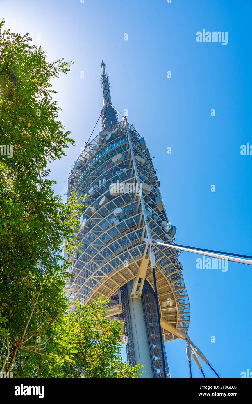 Torre de Collserola telecommunication tower in Barcelona, Spain Stock Photo