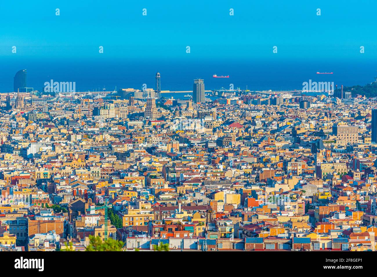 Aerial view of the port of Barcelona, Spain Stock Photo - Alamy