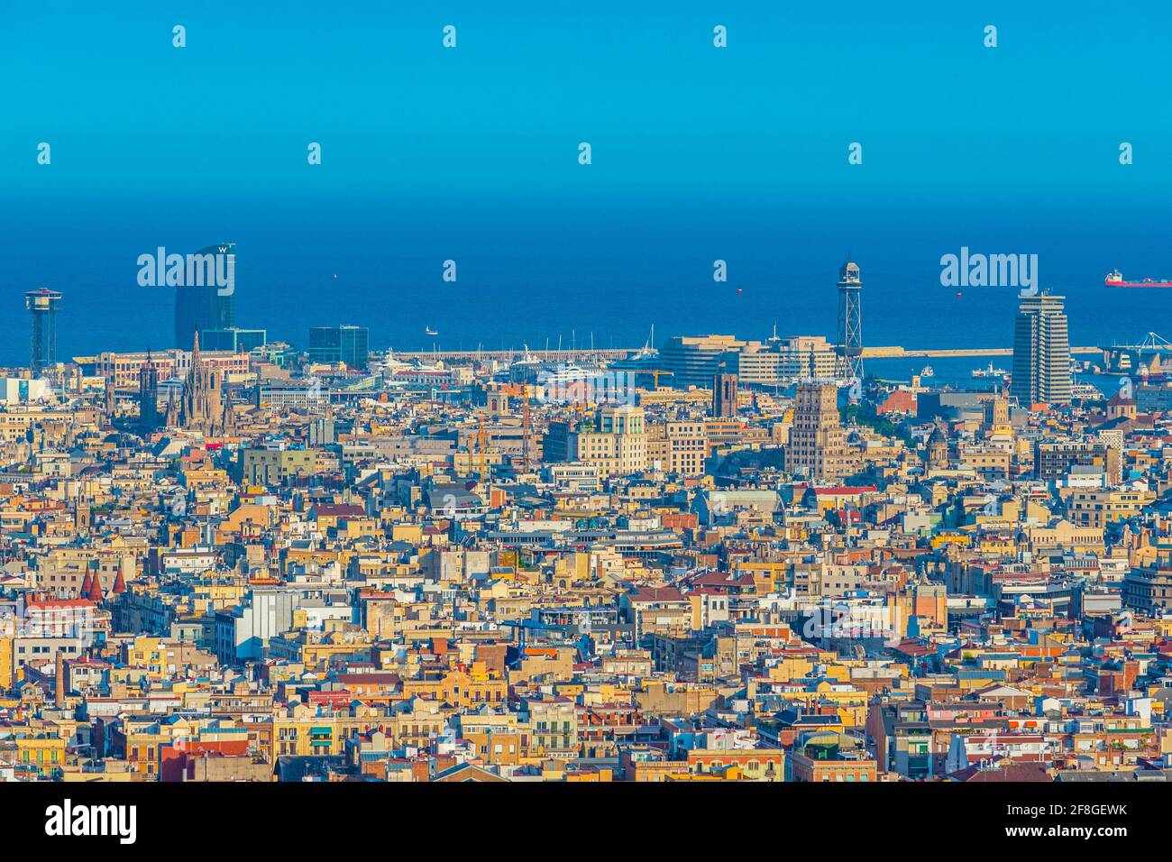 Aerial view of the port of Barcelona, Spain Stock Photo - Alamy