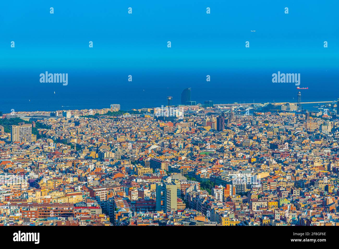 Aerial view of the port of Barcelona, Spain Stock Photo - Alamy
