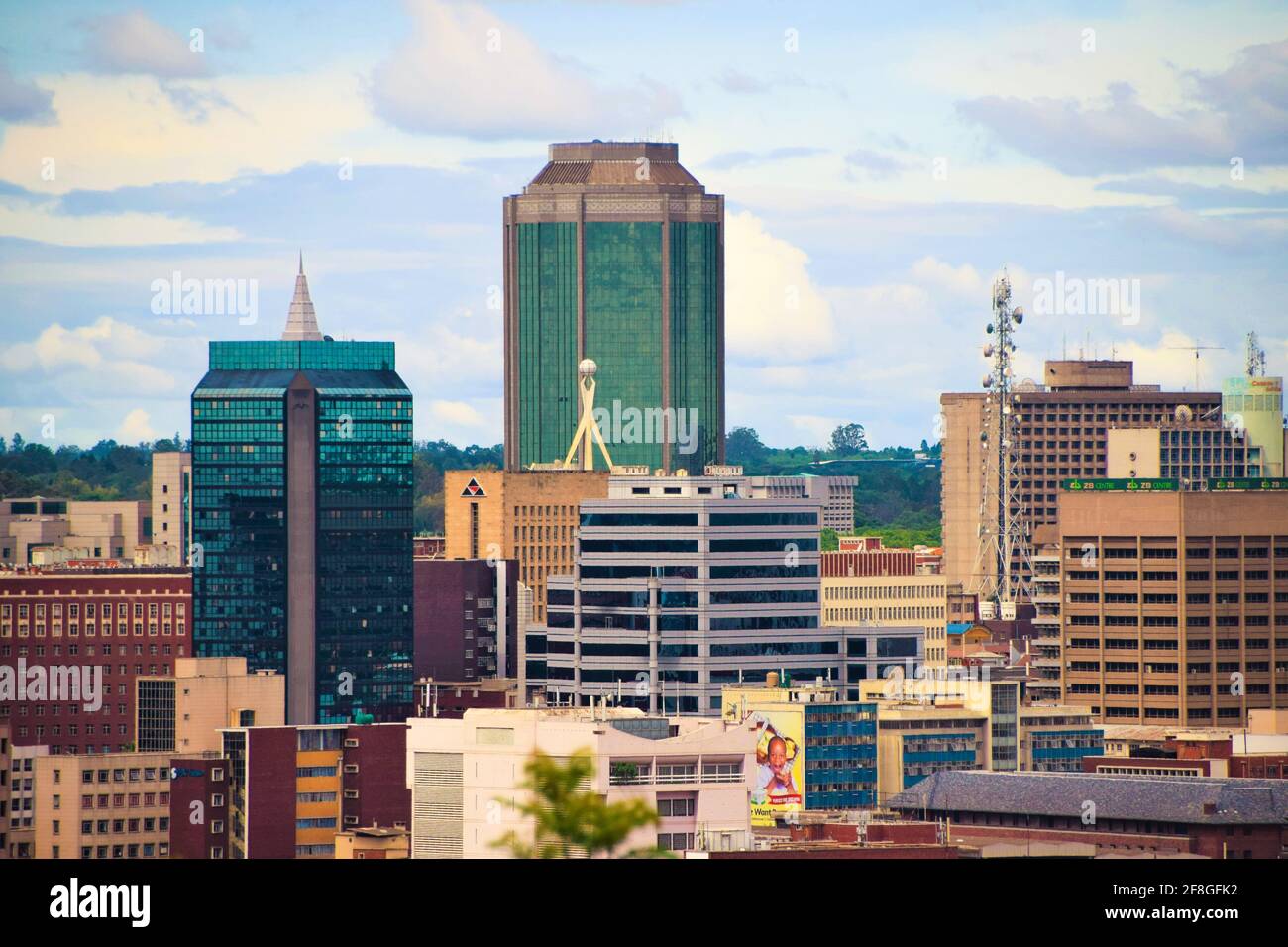 Harare, Zimbabwe. 22nd December 2018. Harare city centre panoramic daytime view. Credit: Vuk Valcic/Alamy Stock Photo