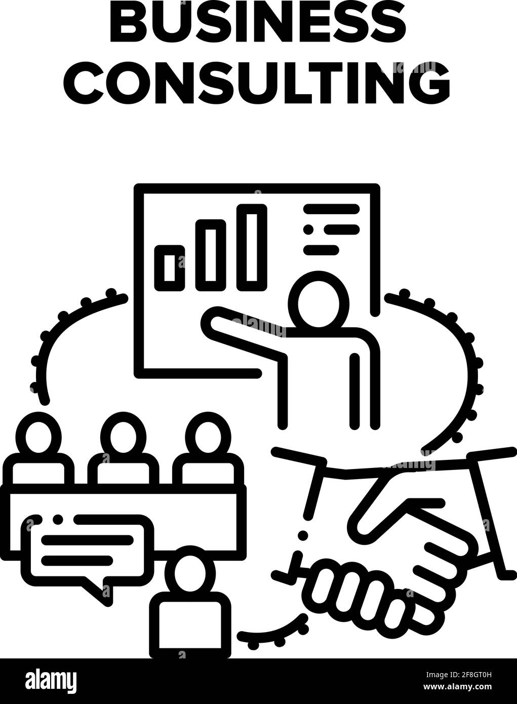 Business Consulting Advise Vector Black Illustration Stock Vector Image ...