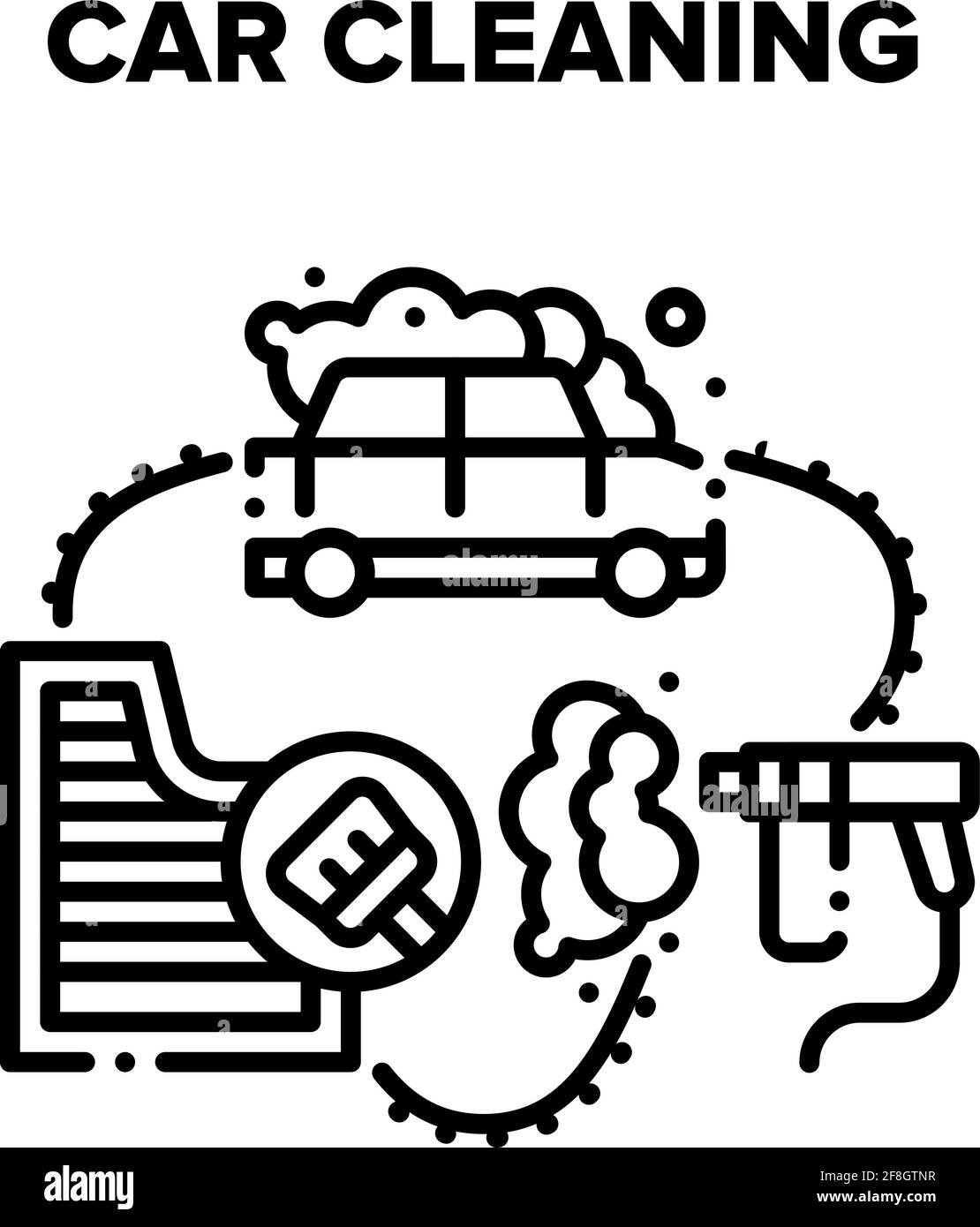 Car Cleaning Vector Black Illustration Stock Vector Image & Art Alamy