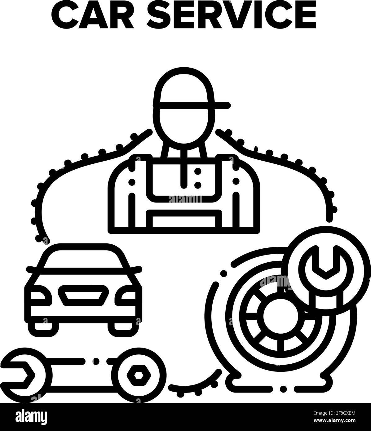 Car Service Vector Black Illustration Stock Vector Image & Art - Alamy