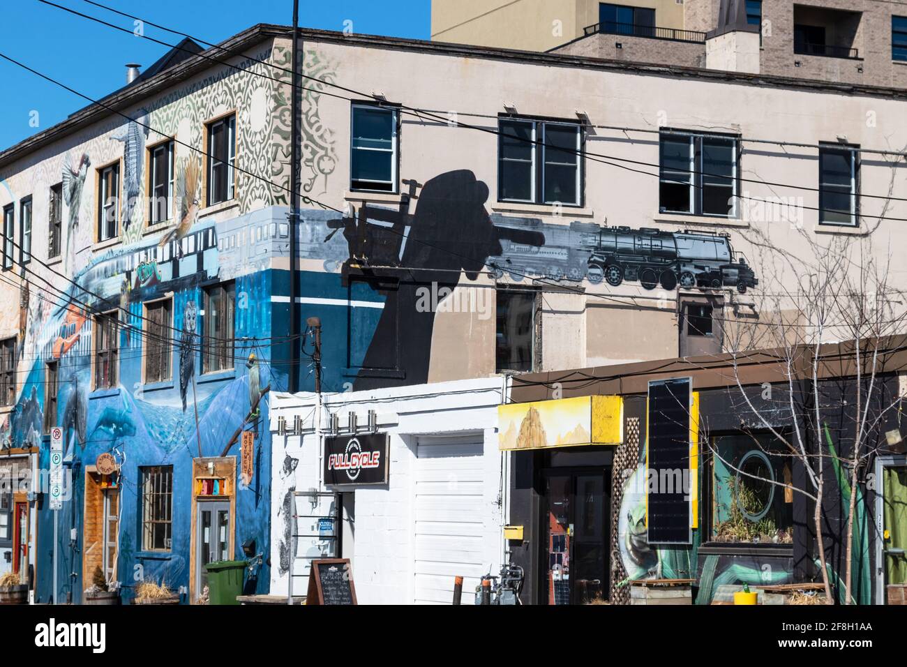 A vibrant street corner - Beautification through street art Stock Photo ...
