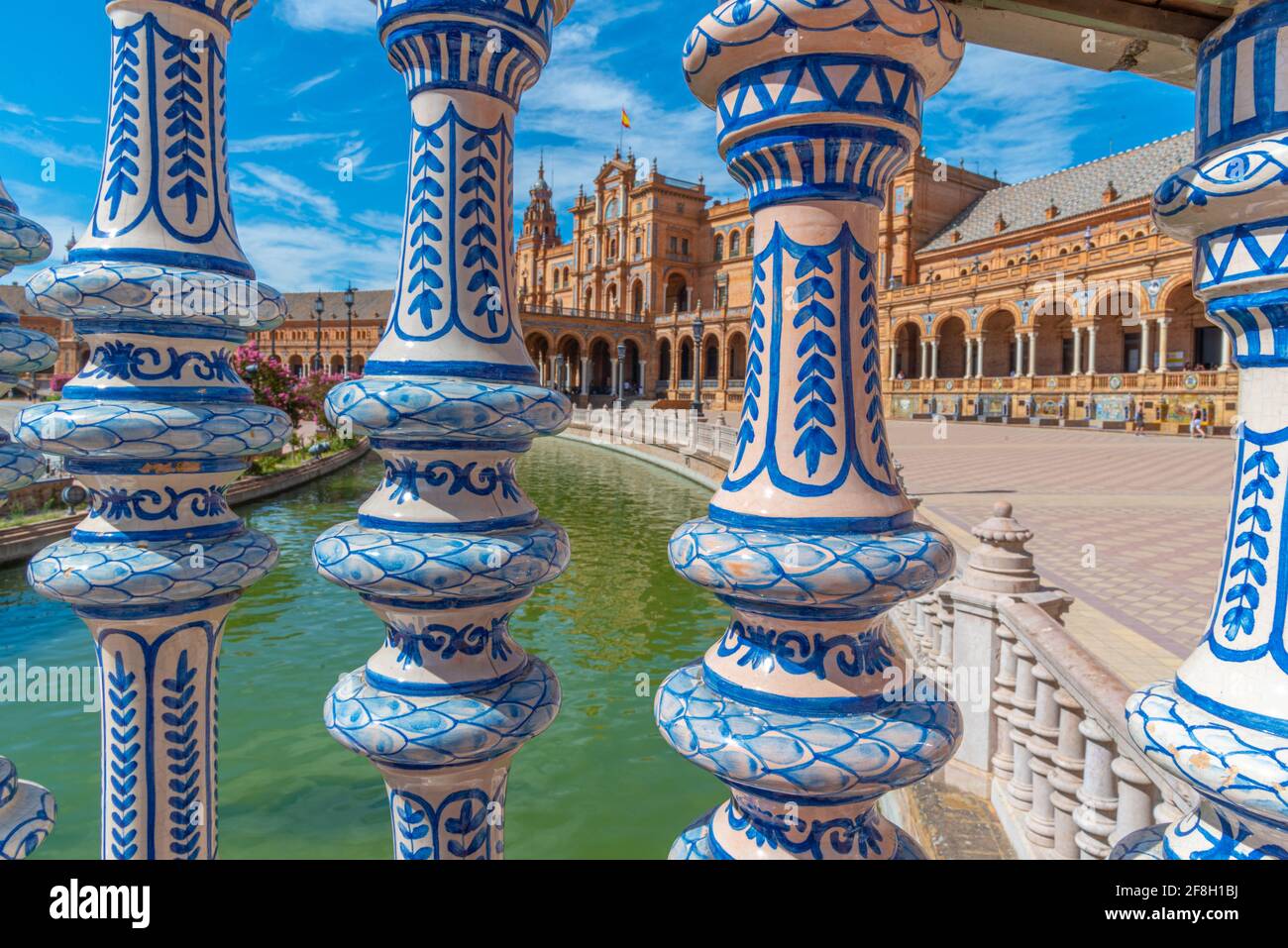 Plaza de Espana viewed through ceramic tiles, Sevilla, Spain Stock Photo