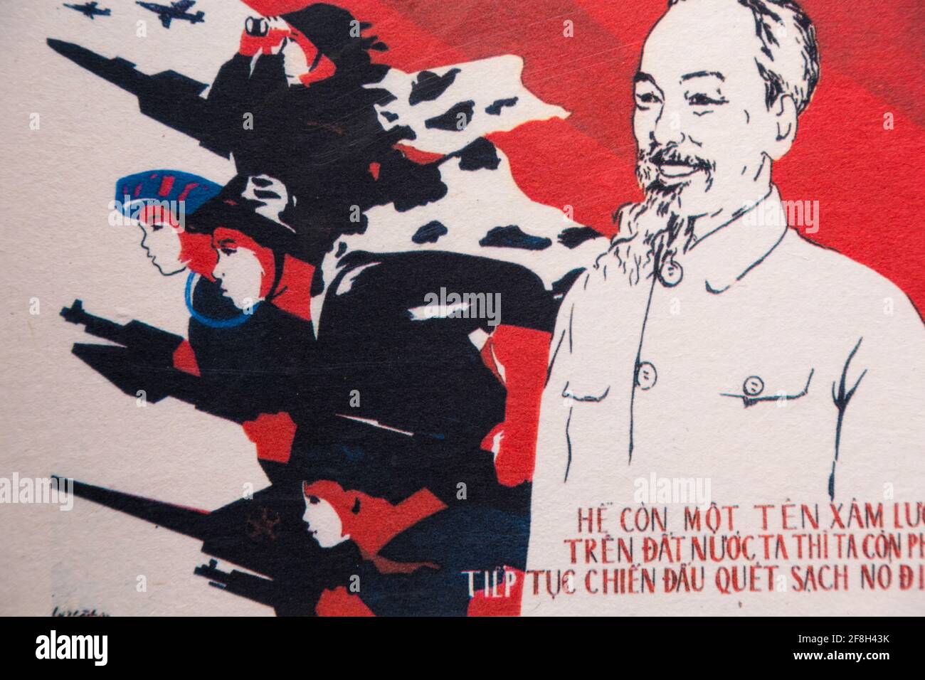 Communist propaganda poster with Ho Chi Minh, Vietnam Stock Photo - Alamy