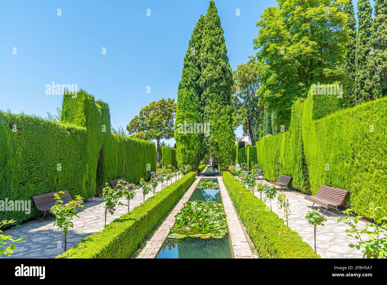 Jardines bajos at Generalife gardens in Granada, Spain Stock Photo - Alamy