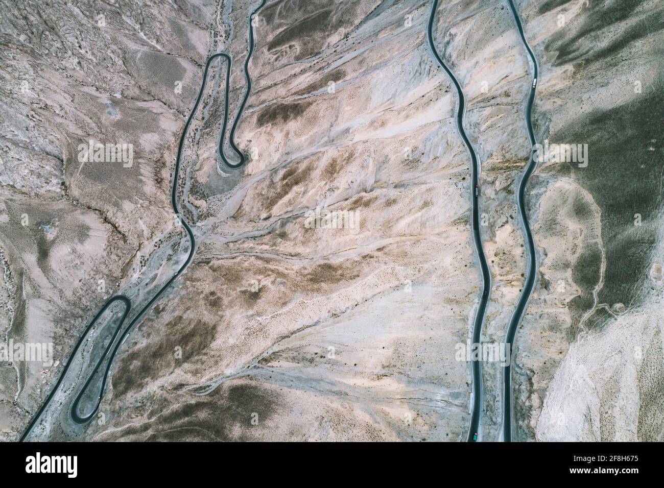 Aerial photography of the Xinjiang-Tibet Highway Stock Photo