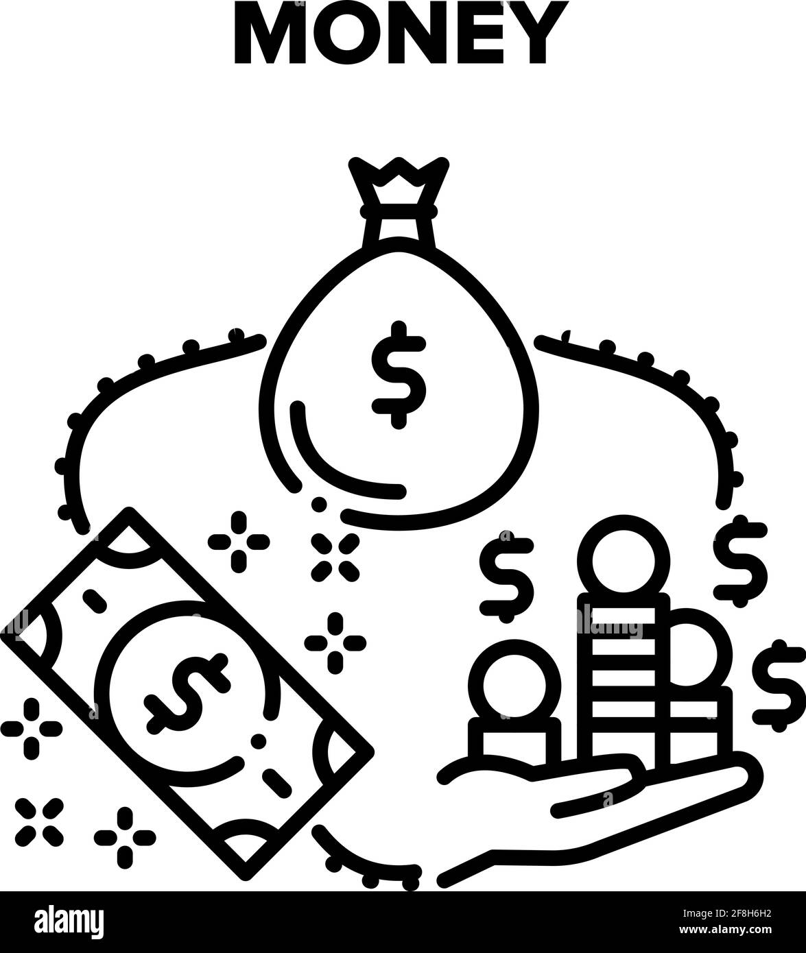 Money Finance Vector Black Illustration Stock Vector Image & Art - Alamy