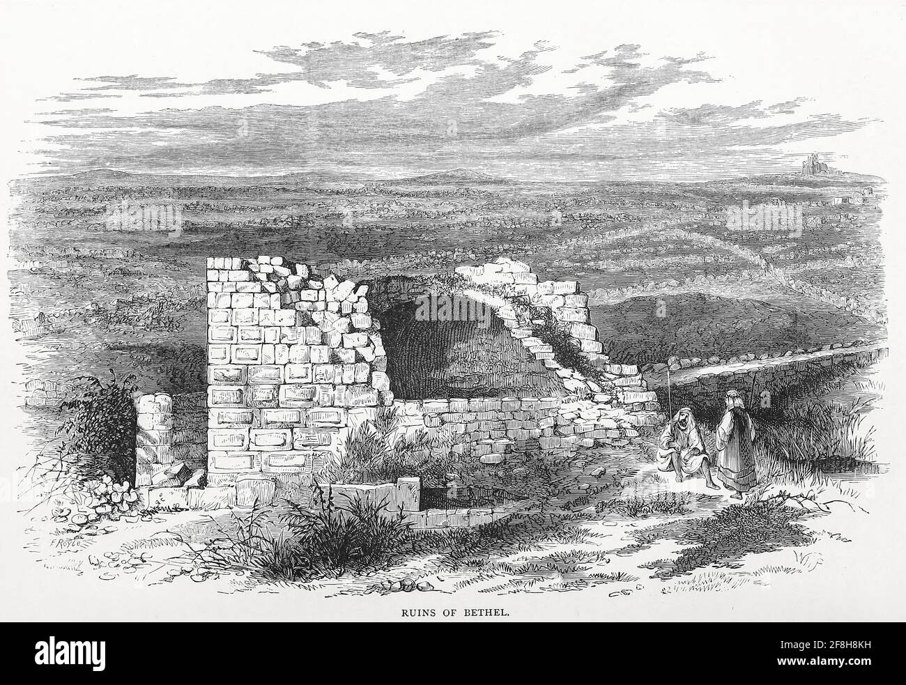 Ruins of Bethel From the book 'Those holy fields : Palestine, illustrated by pen and pencil' by Manning, Samuel, 1822-1881; Religious Tract Society (Great Britain) Published in 1874 Stock Photo