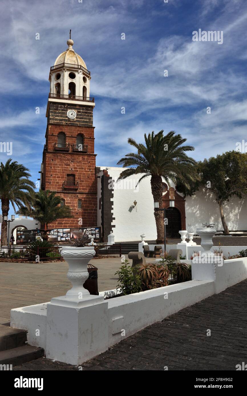 Church of Nuestra Senora de Guadalupe on the main square, Teguise, Lanzarote, Canary islands, canaries, spain Stock Photo