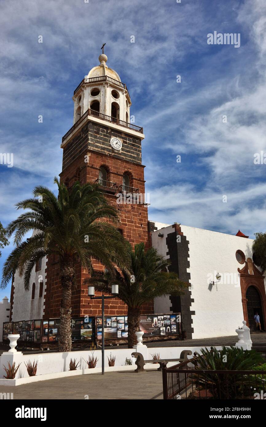 Church of Nuestra Senora de Guadalupe on the main square, Teguise, Lanzarote, Canary islands, canaries, spain Stock Photo