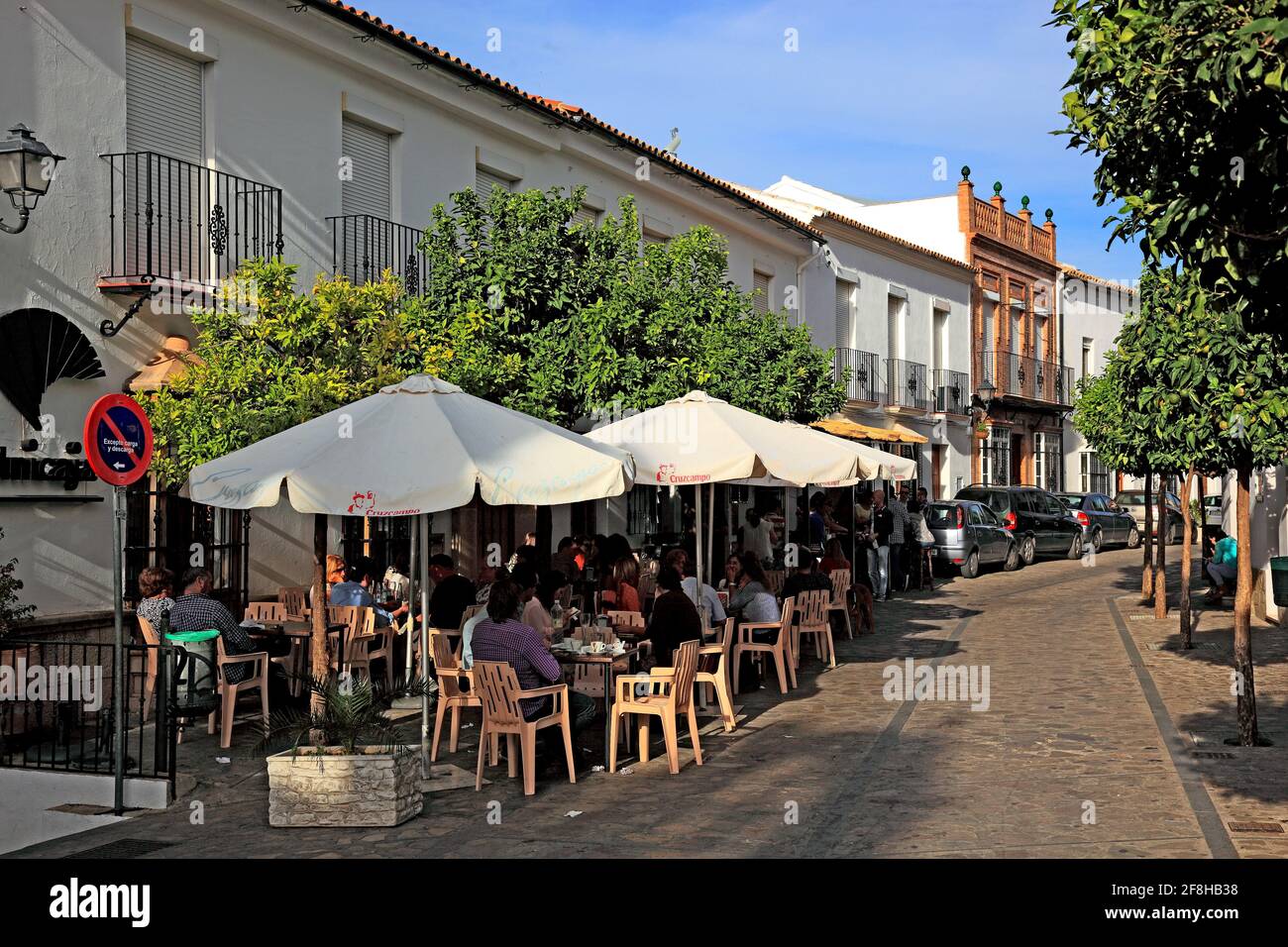Spain, Andalusia, Municipality Zahara de la Sierra in the province of Cadiz, at the Ruta de los Pueblos Blancos, street to the White Towns of Andalusi Stock Photo