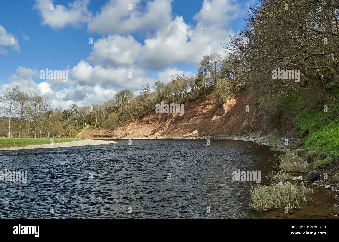 Major erosion of the banks of the River Tweed by Newstead in the