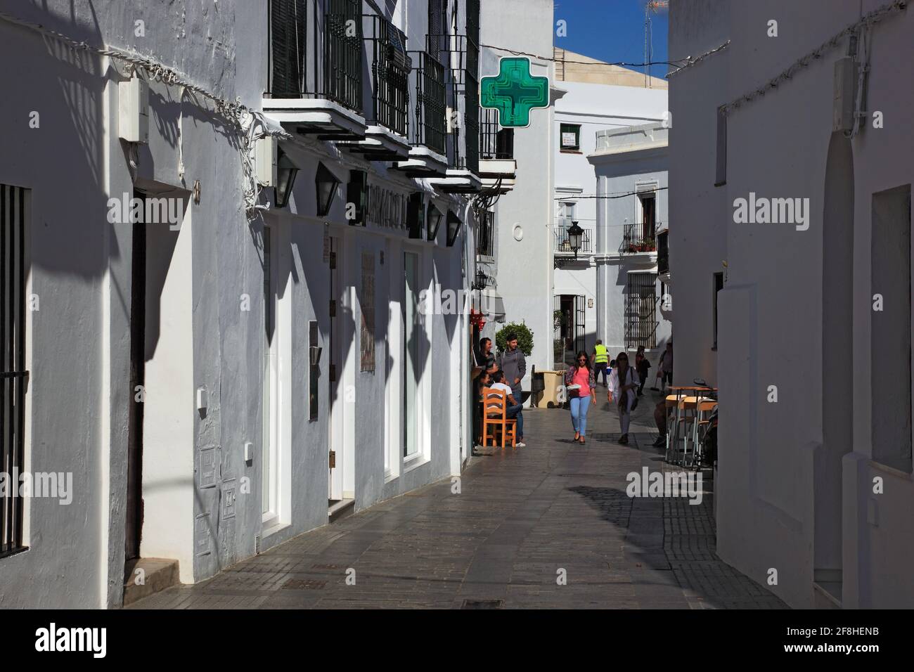 Spain, Andalusia, Vejer de la frontera, white village in Cadiz province, alleyways in the old city Stock Photo