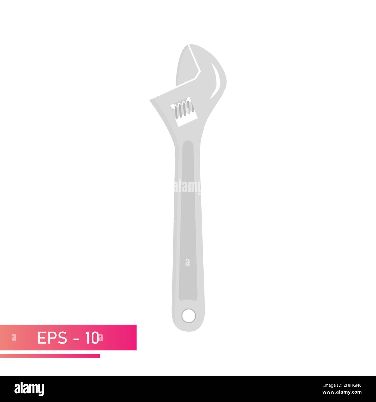 Sliding Rench Sliding wrench in the folded state. Adjustable wrench. Isolated on a ...