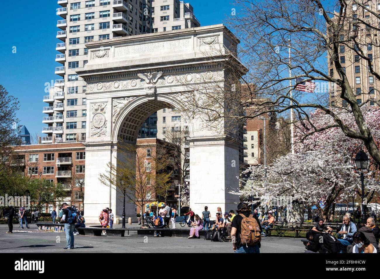 Washington Square Park is the Heart of New York University in Greenwich Village, NYC, USA Stock 