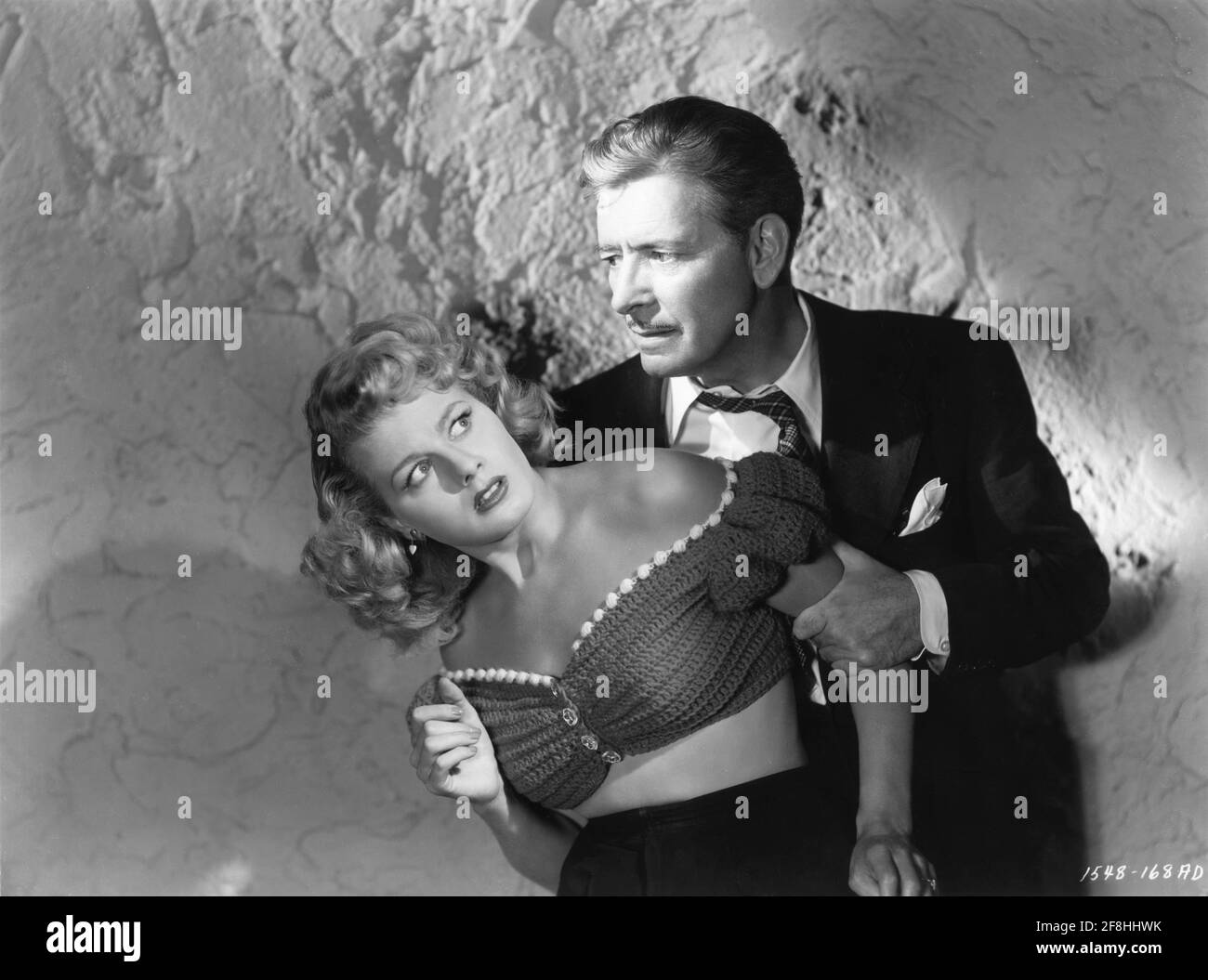 SHELLEY WINTERS and ROBNALD COLMAN Posed Publicity Portrait for A DOUBLE LIFE 1947 director GEORGE CUKOR writers Ruth Gordon and Garson Kanin  music Miklos Rozsa producer Michael Kanin  Kanin Productions / Universal Pictures Stock Photo