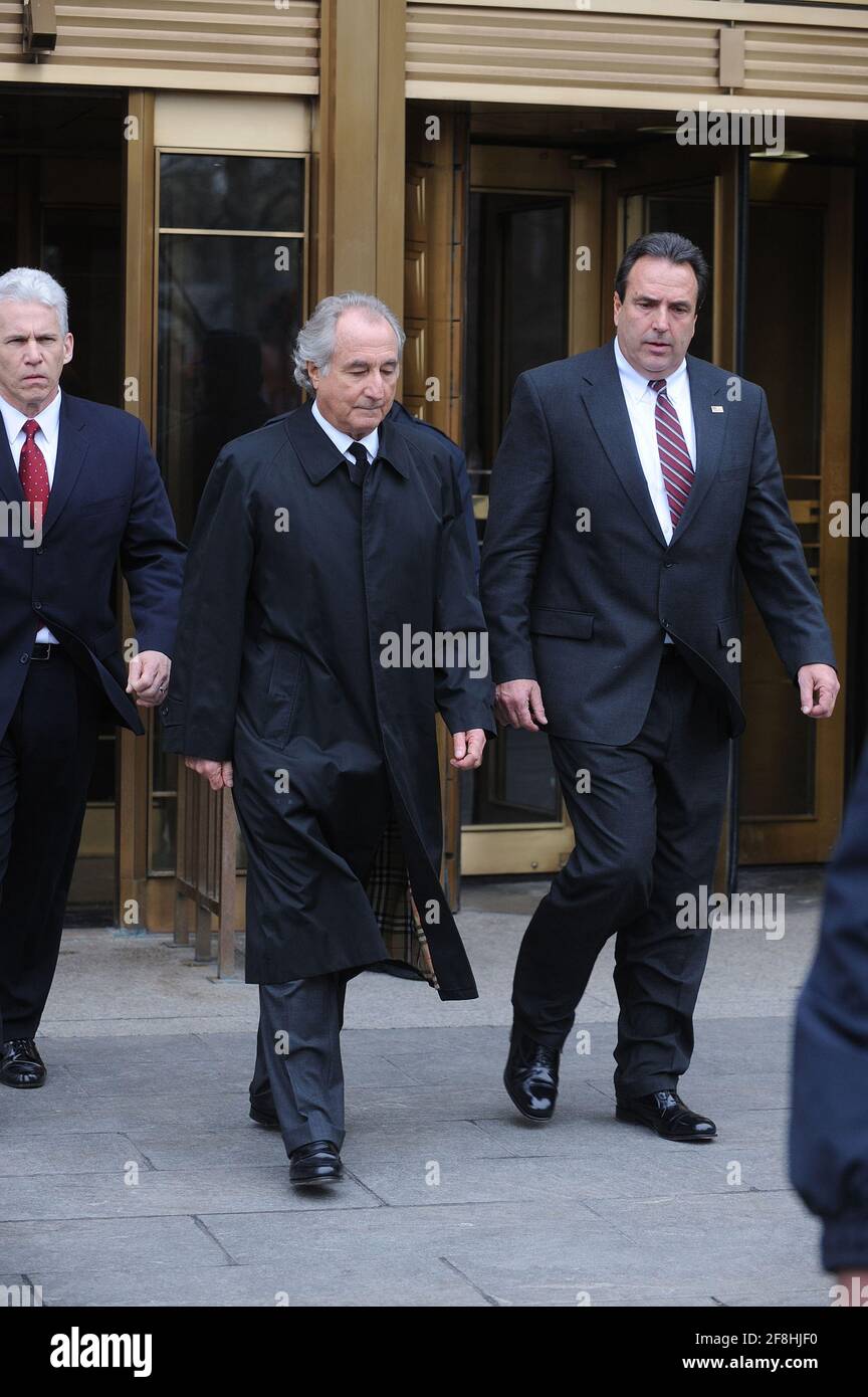 FILE PHOTO** Bernie Madoff Has Passed Away. Bernard Madoff seen at Federal  Court for a hearing about any potential conflicts of interests regarding  his lawyer this afternoon in New York City. March