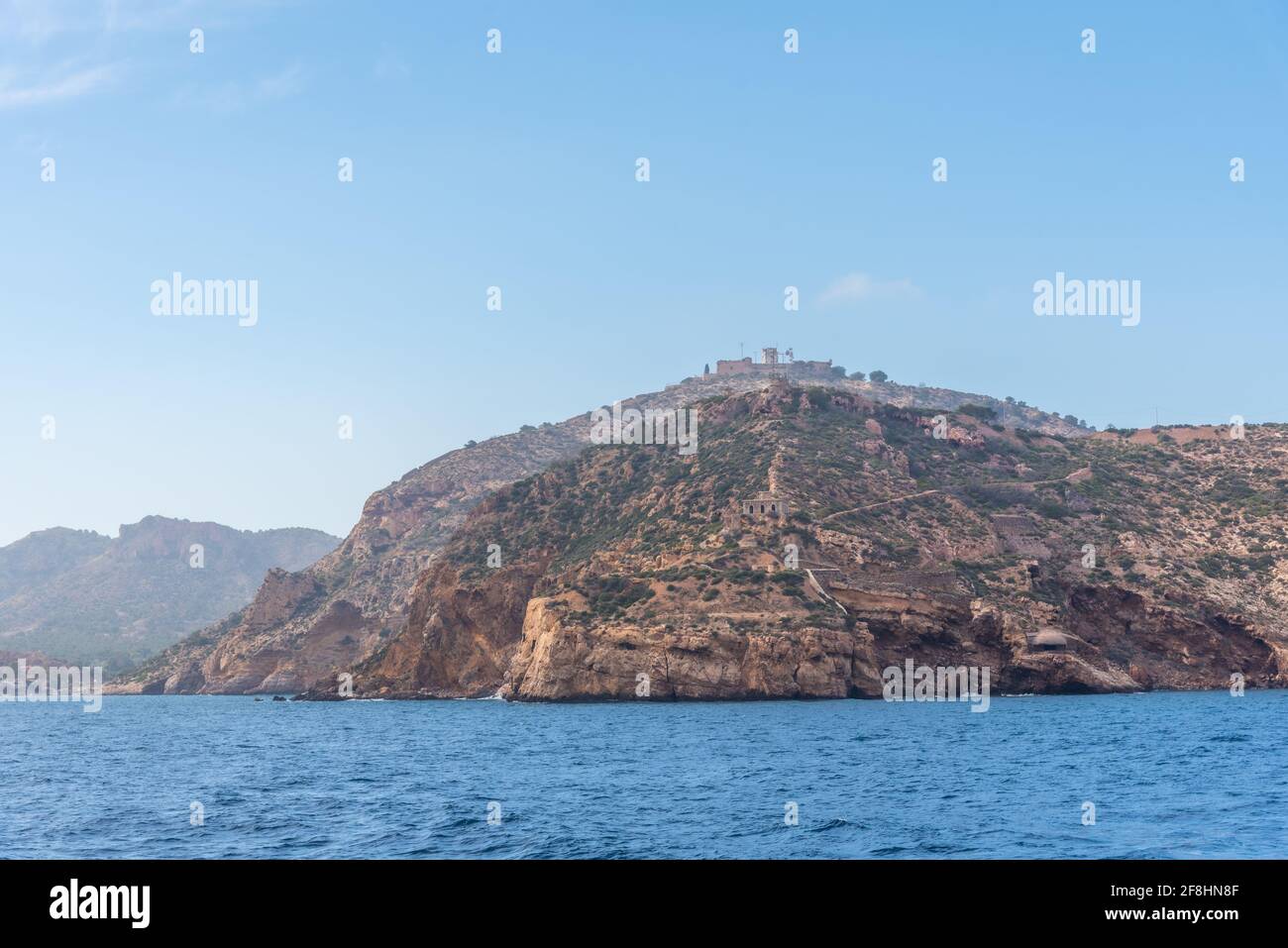 Castillo de Fajardo on a hill in Cartagena, Spain Stock Photo