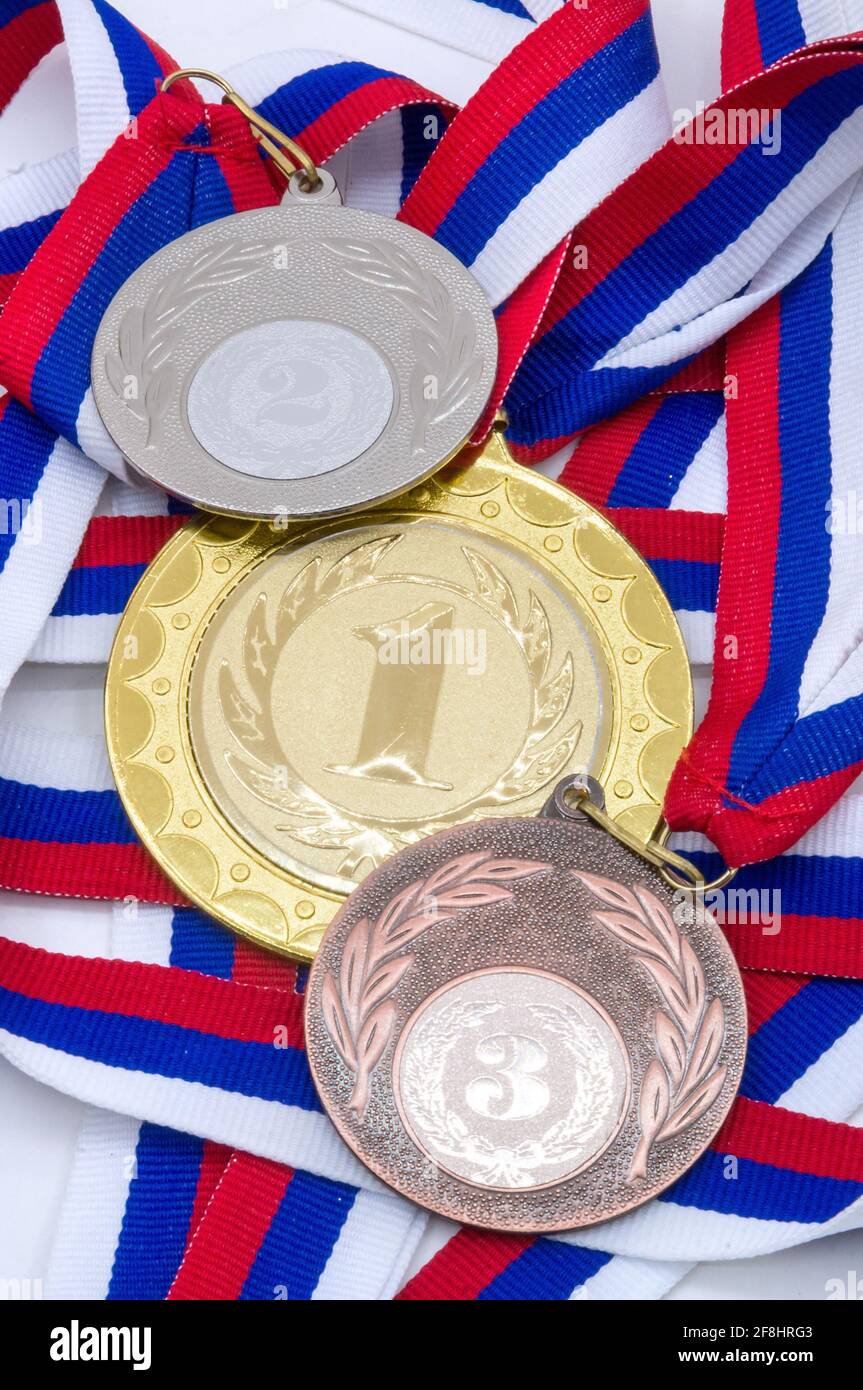 Awards for success in sports. Medals for sports achievements. Reward