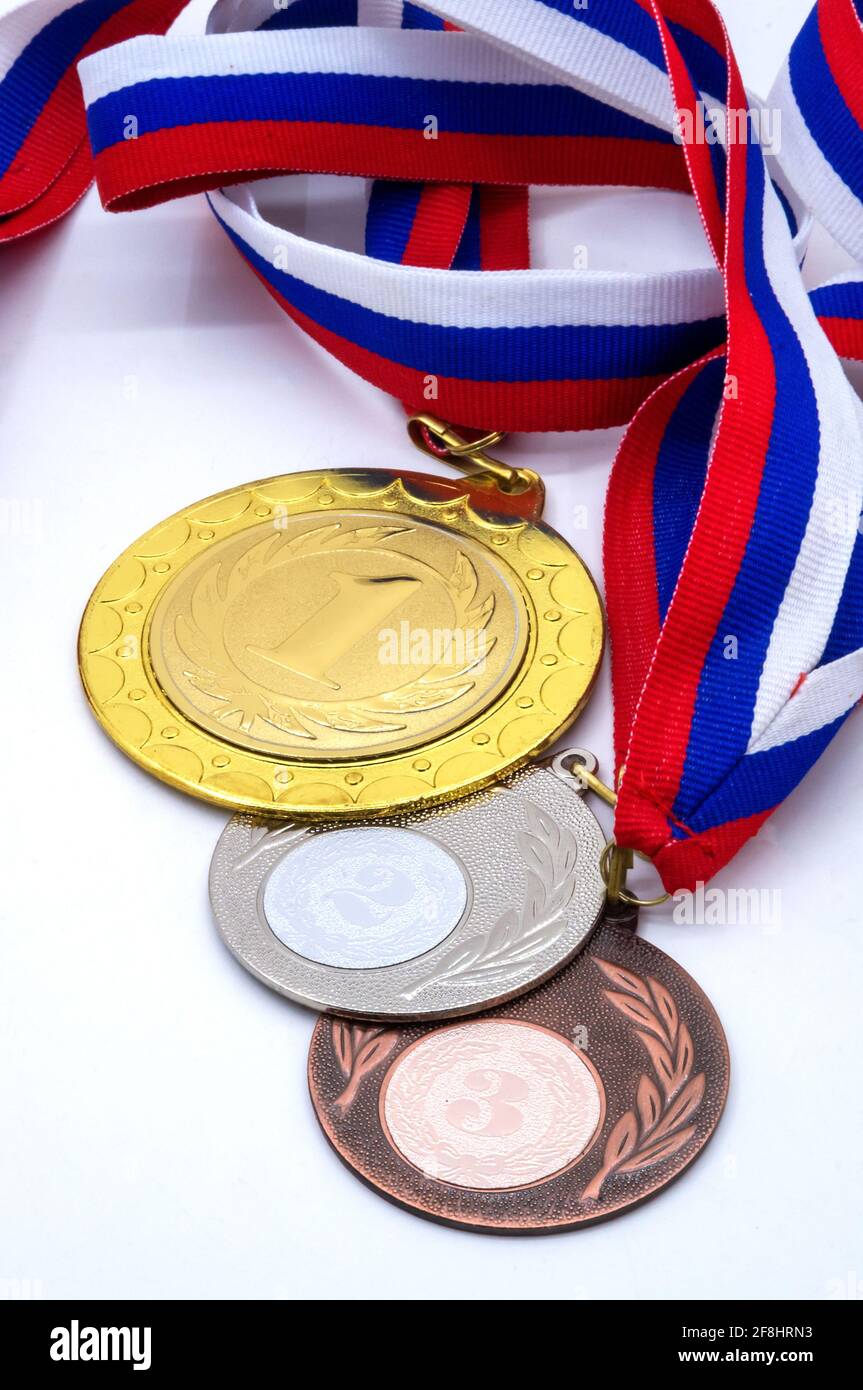 Awards for success in sports. Medals for sports achievements. Reward