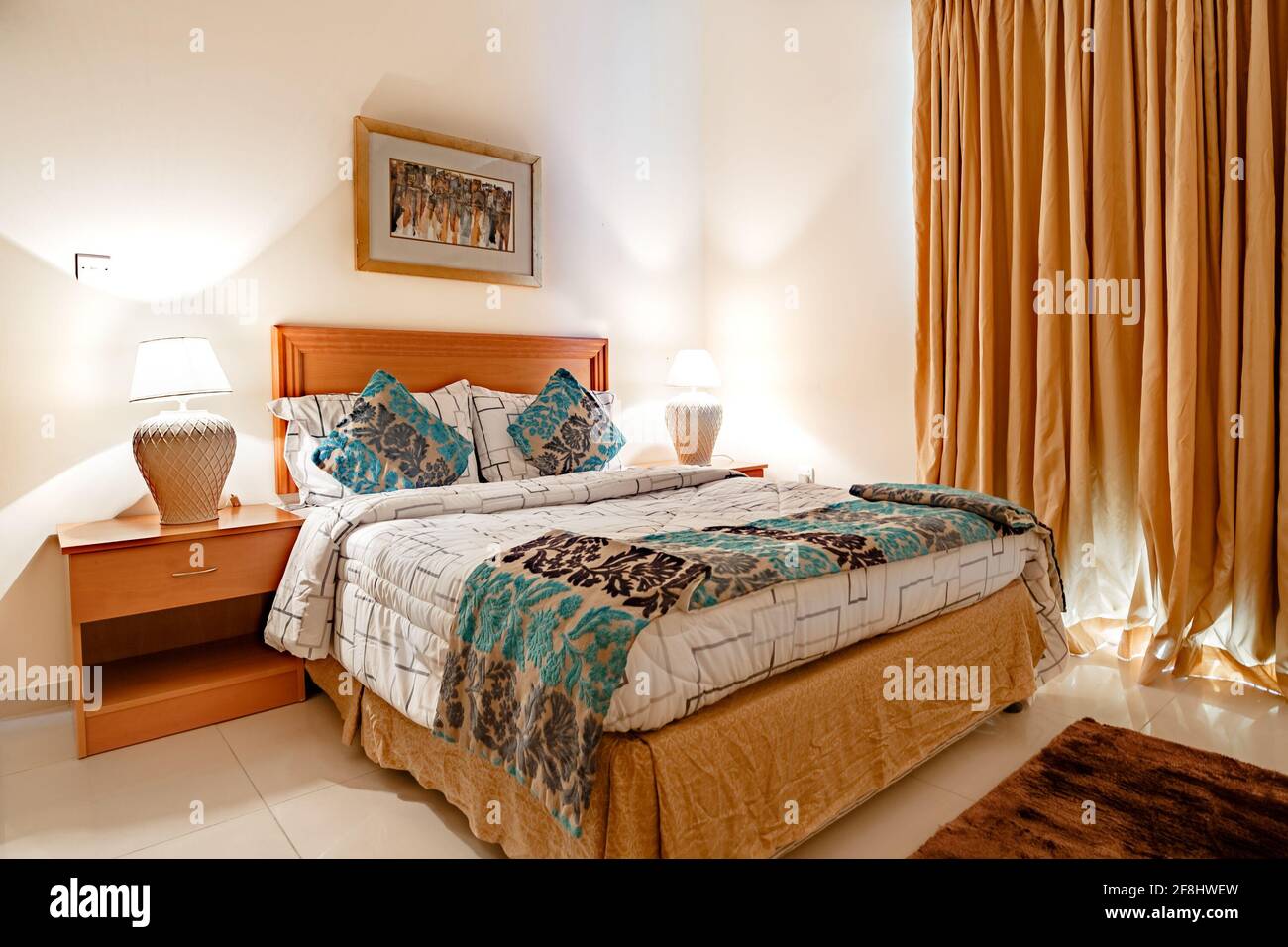 Bedroom interior design in traditional style Stock Photo - Alamy