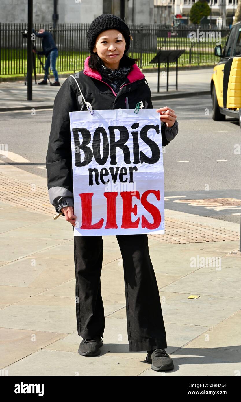 London. UK. 14/04/2021,  Anti Lockdown Protest, Parliament Square, Westminster, London. UK Credit: michael melia/Alamy Live News Stock Photo