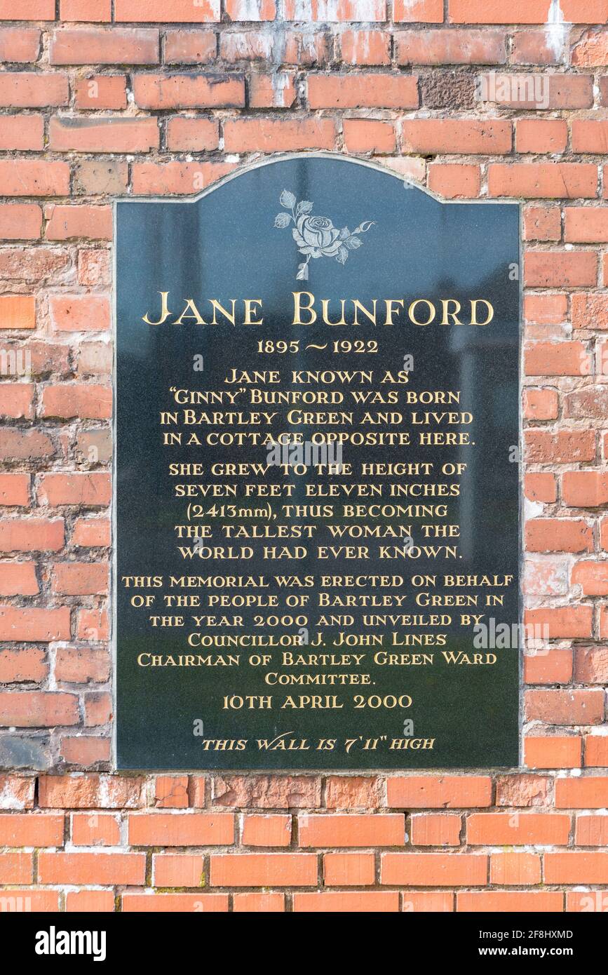Memorial plaque on the wall of Bartley Green library,Birmingham where