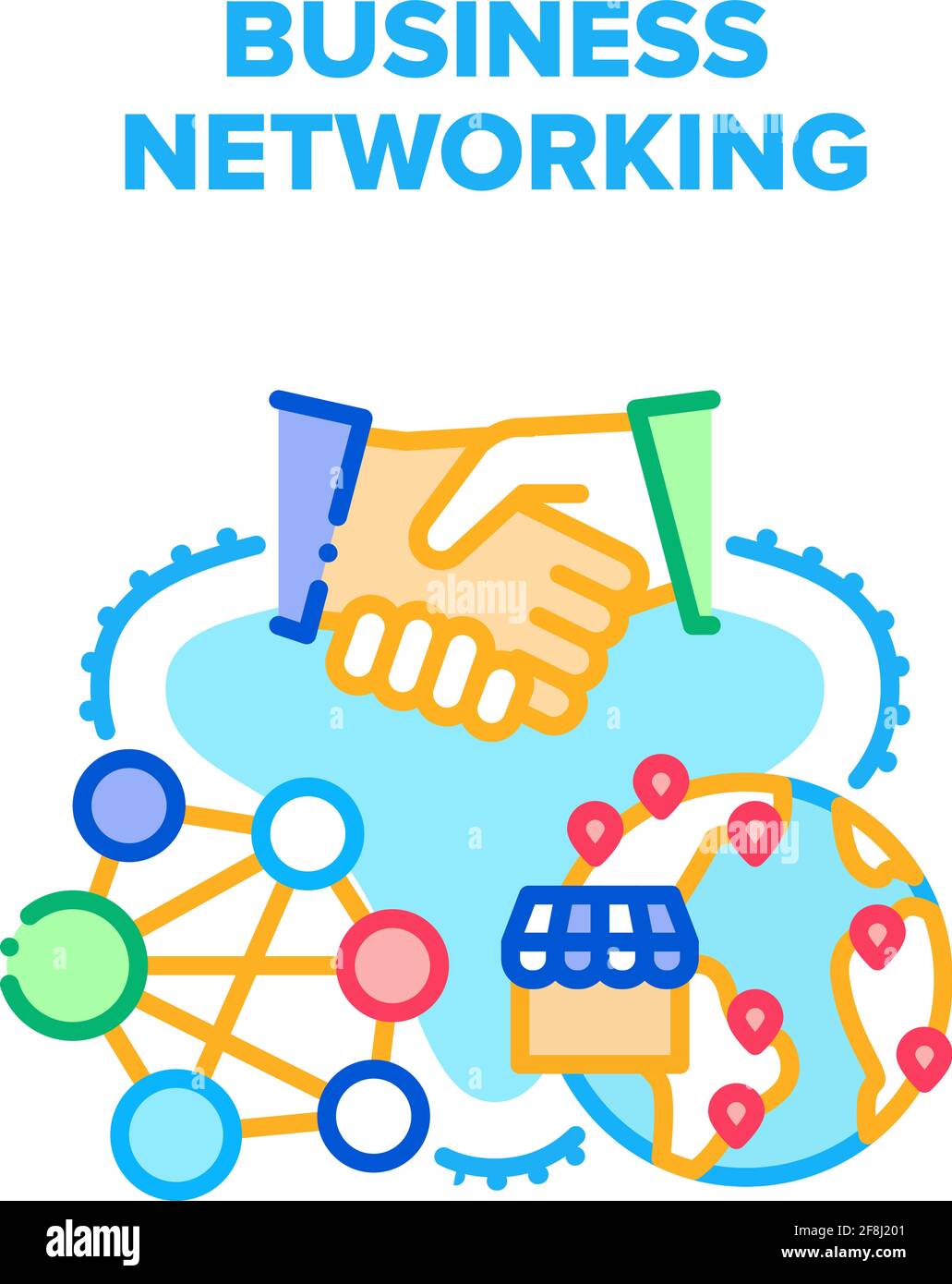 Business Networking Structure Vector Concept Color Stock Vector Image