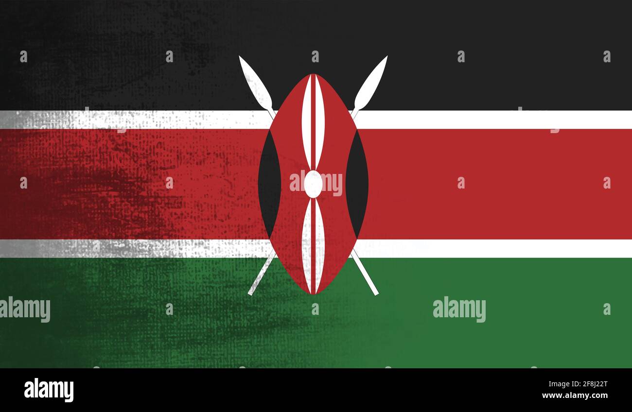 Kenyan grunge flag. Vector illustration. Grunge effect can be cleaned easily. Stock Vector