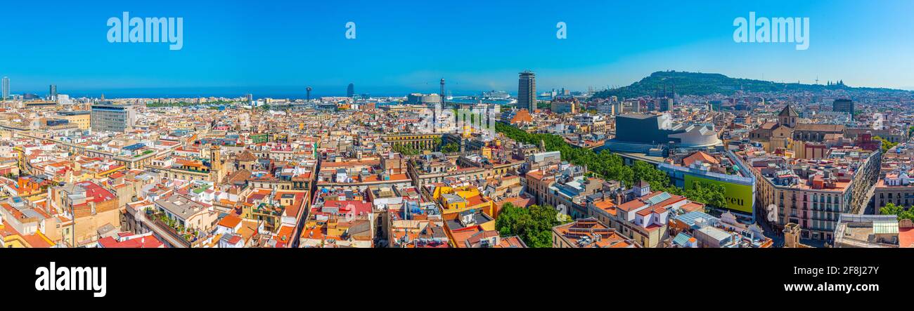 Aerial view of the port of Barcelona, Spain Stock Photo - Alamy