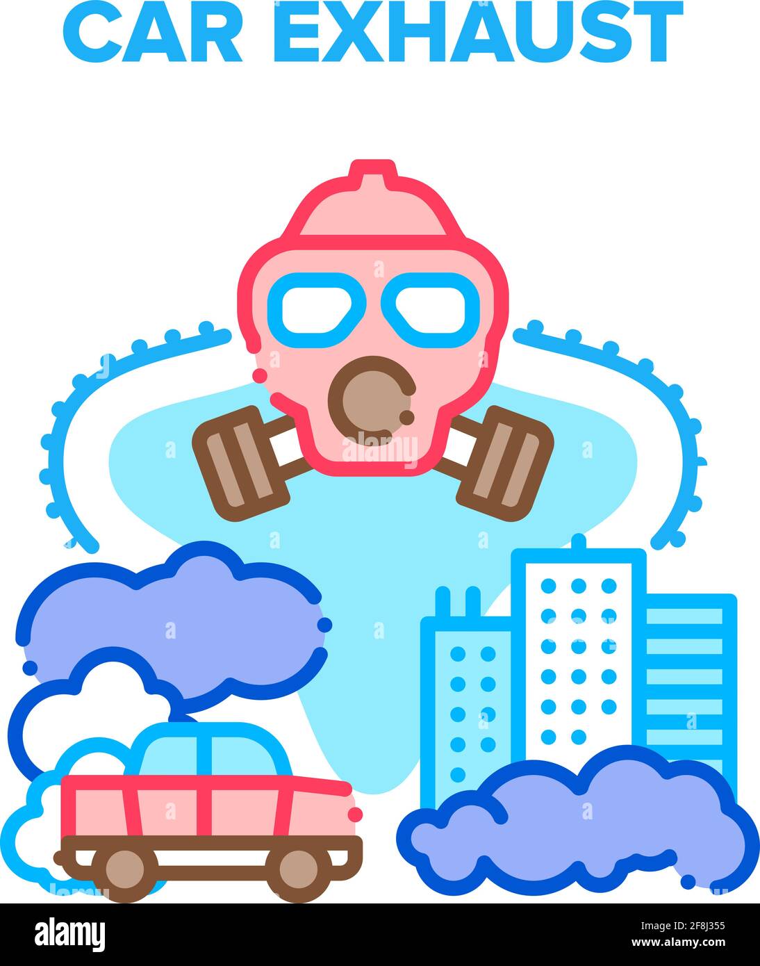 Car Exhaust Vector Concept Color Illustration Stock Vector Image & Art