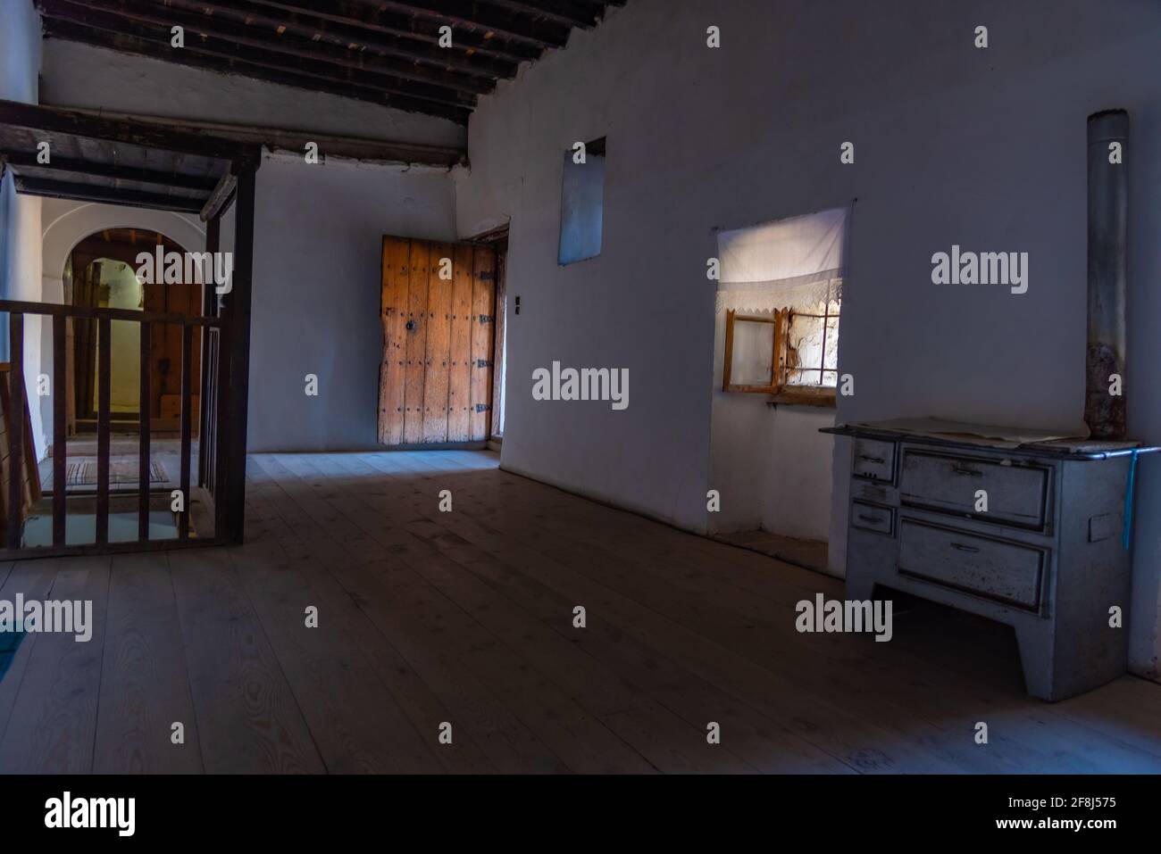 GJIROKASTER, ALBANIA, SEPTEMBER 25, 2019: Interior of Skenduli house in Gjirokaster, Albania Stock Photo