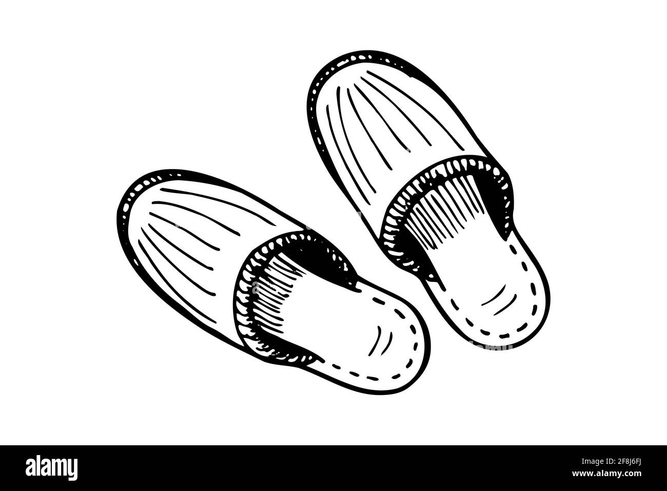 Slipper couple hand drawn sketch Shoes pair black and white doodle  Slippers vector isolated illustration Beach slippers icon Flat linear  vector slippers icon on white background 20360879 Vector Art at Vecteezy