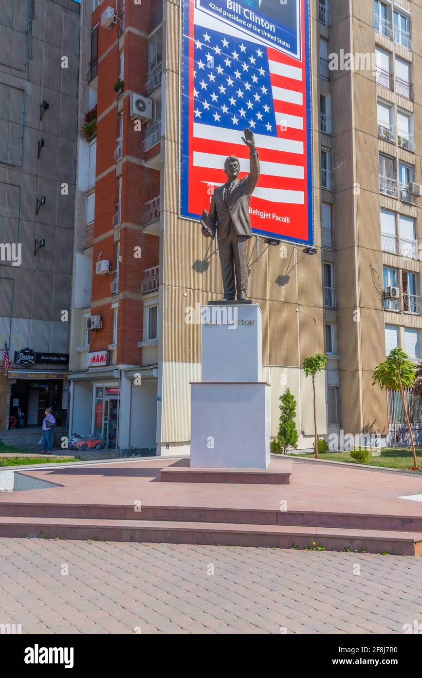 PRISHTINA, KOSOVO, SEPTEMBER 17, 2019: Statue of Bill CLinton in Prishtina, Kosovo Stock Photo
