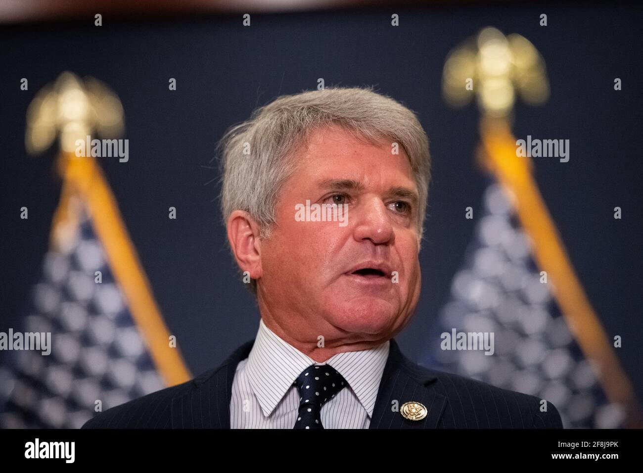 Washington, USA. 14th Apr, 2021. Representative Michael McCaul (R-TX) during a House Republican Leadership press conference, at the U.S. Capitol in Washington, DC, on Wednesday, April 14, 2021. Congressional pressure is mounting in Congress on President Biden Administration's immigration policies as negotiations continue over additional economic relief measures. (Graeme Sloan/Sipa USA) Credit: Sipa USA/Alamy Live News Stock Photo